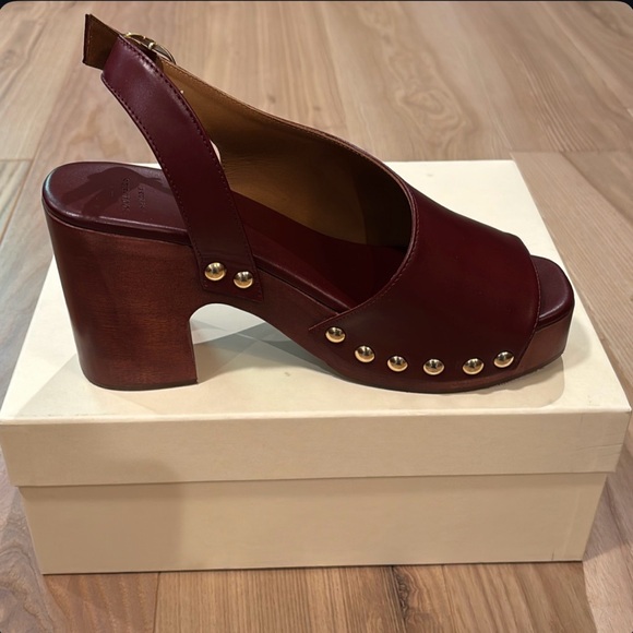 NIB Sezane Harper Leather Clogs, Size 8 - Picture 10 of 11